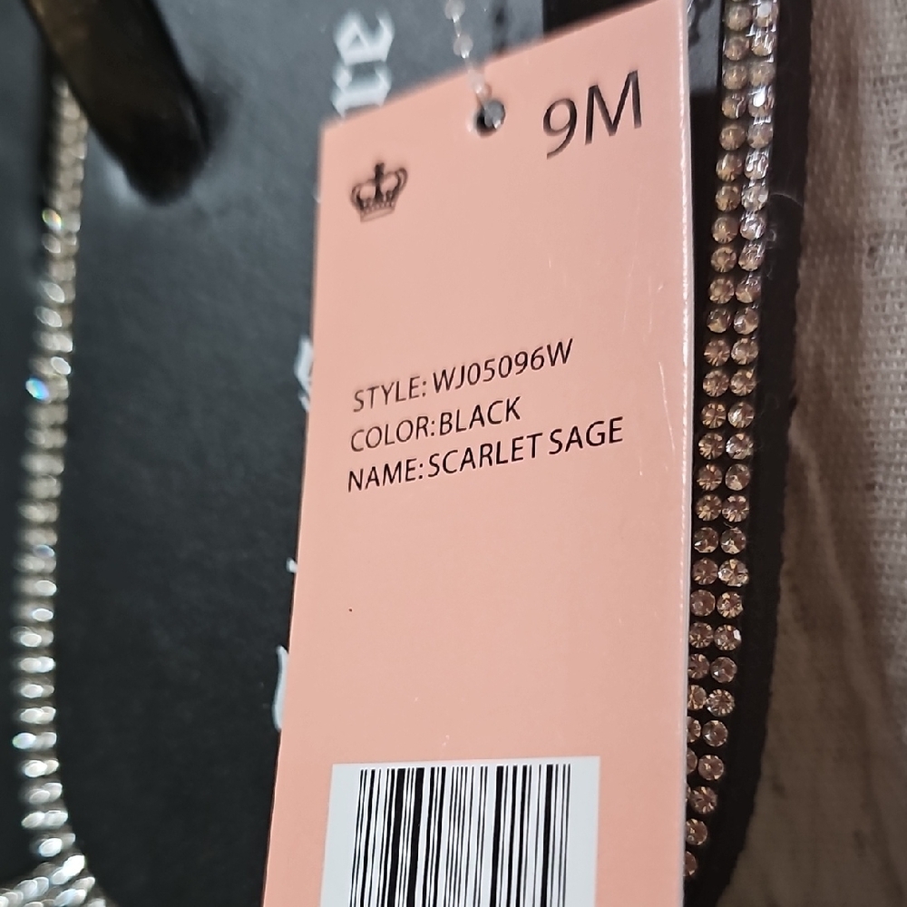 Juicy Couture Black Slippers with Pearl Accents - Picture 3 of 3